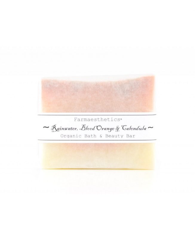 Farmaesthetics Handmade Rainwater Organic Bath bar rainwater, blood orange & calendula from gimme the good stuff