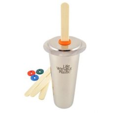 Life Without Plastic Freezycup Stainless Steel Individual Ice Pop Mold from gimme the good stuff