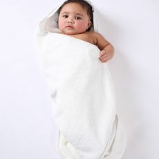 Under the Nile Newborn Deluxe Hooded Towel - Gray Stripe from gimme the good stuff