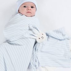 Under The Nile Swaddle Blanket 2 Pack White and Blue Stripe from Gimme the Good Stuff