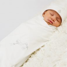 Under The Nile Swaddle Blanket Grey Stork from Gimme the Good Stuff